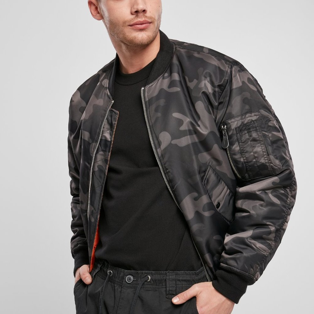 Topman Men's Camo Bomber Jacket Size Medium